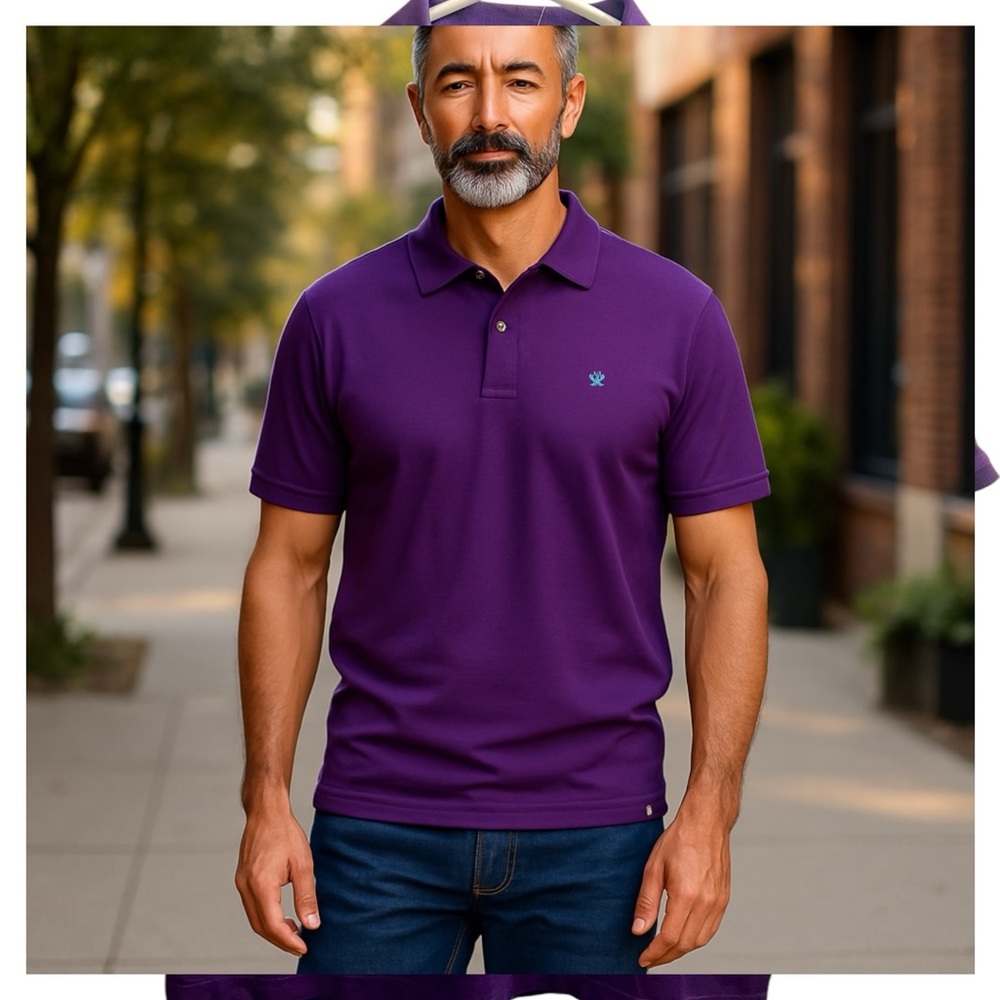 Izod Purple Polo Shirt Classic Casual Fit